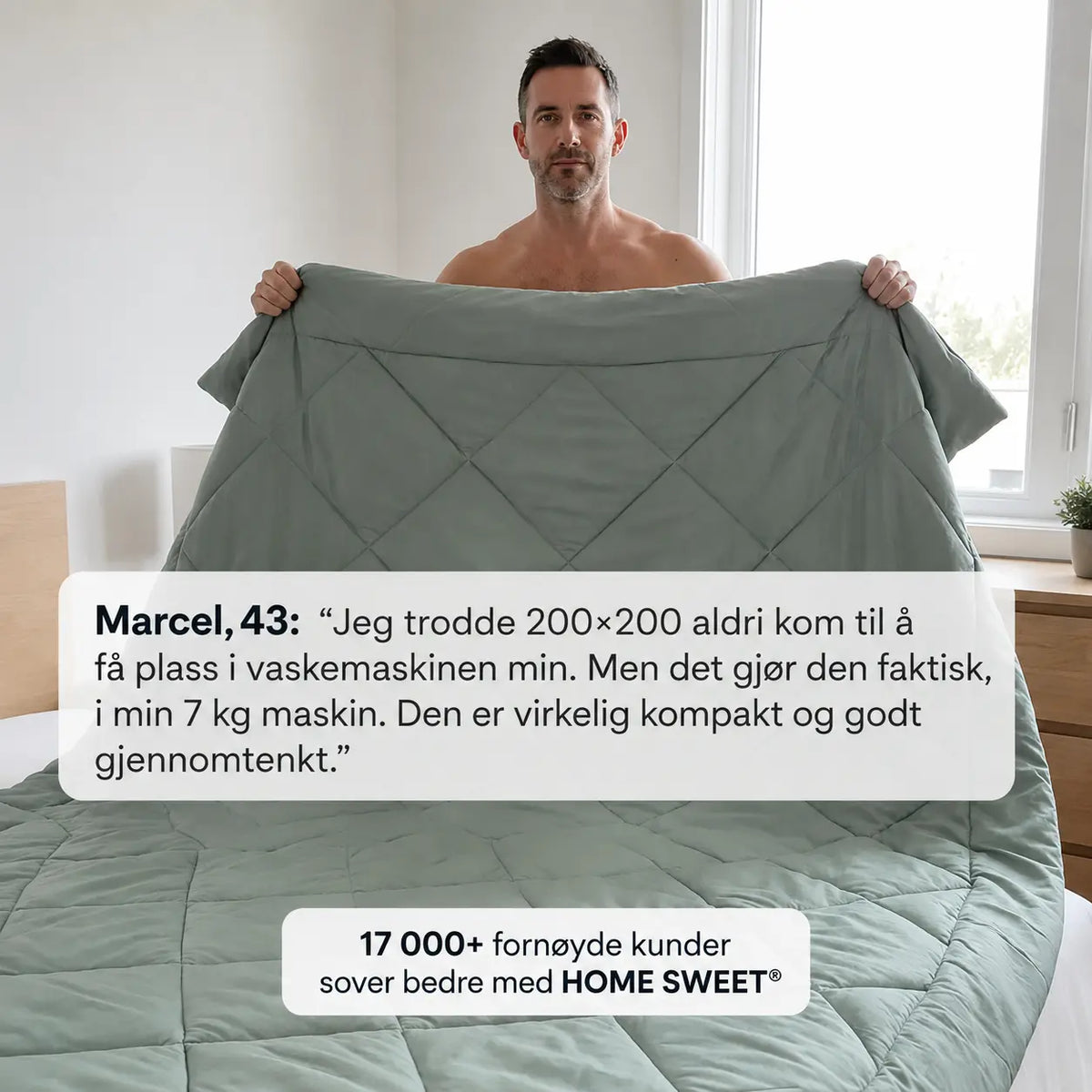 EasySleep® Dyne – 2-i-1 hurtigtørkende dyne som gjør sengetrekk overflødig
